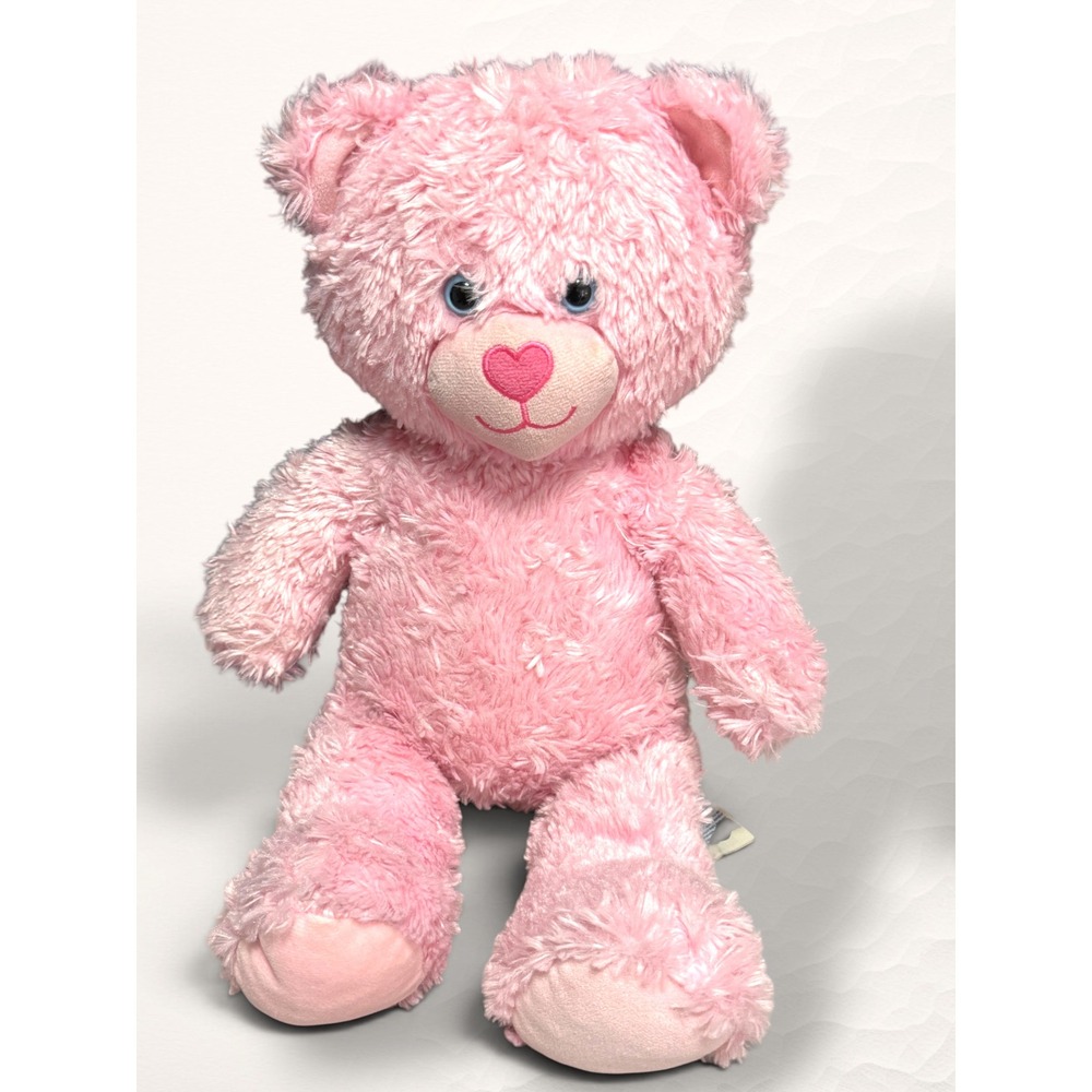 Build A Bear Pink Cuddles Teddy Bear 16" Swirl Fur Heart Nose Plush 12/21 Tag